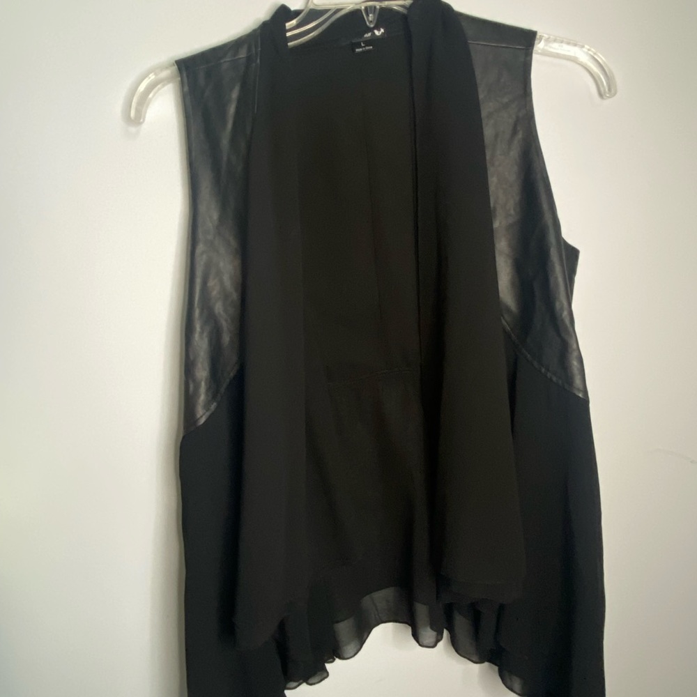 Double zero black faux leather jacket size L